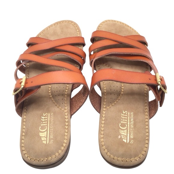 NWOB Cliffs By White Mountain Fenix Womens Brown Leather Strappy Flat Sandal 9M - Picture 8 of 11